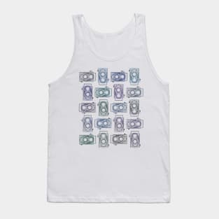 Vintage Twin-Lens Reflex Cameras Mosiac Tank Top